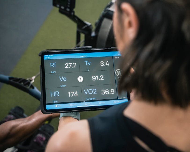 AI health insights from wearables displayed on tablet during gym workout