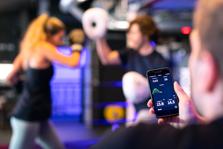 Woman training with AI workout recommendations app tracking performance