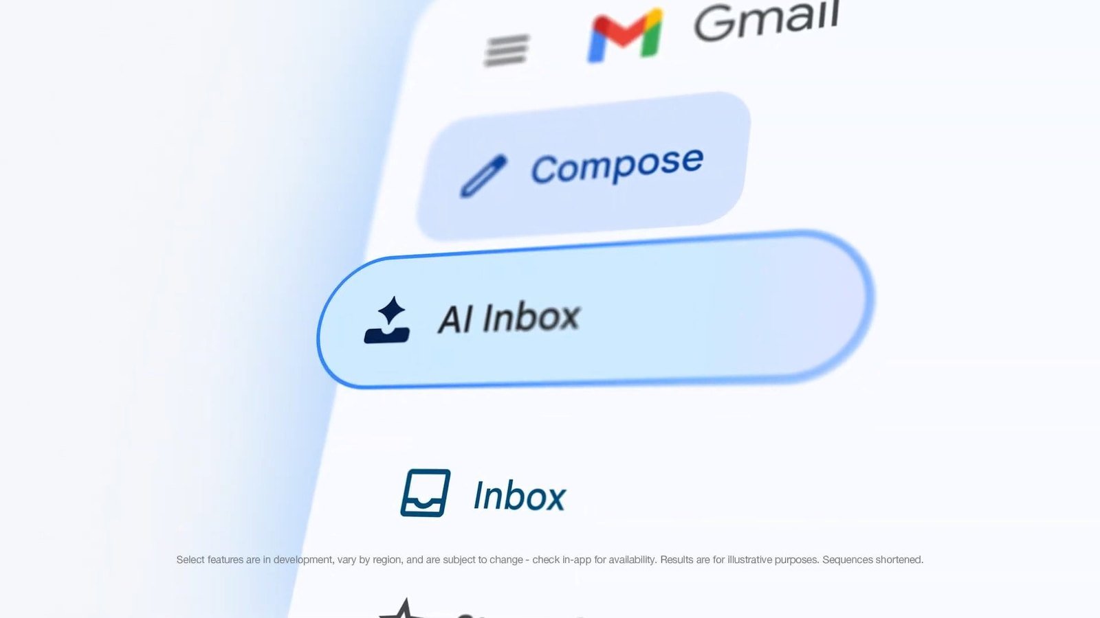 The AI Inbox entry highlighted in the Gmail sidebar, above the standard Inbox
