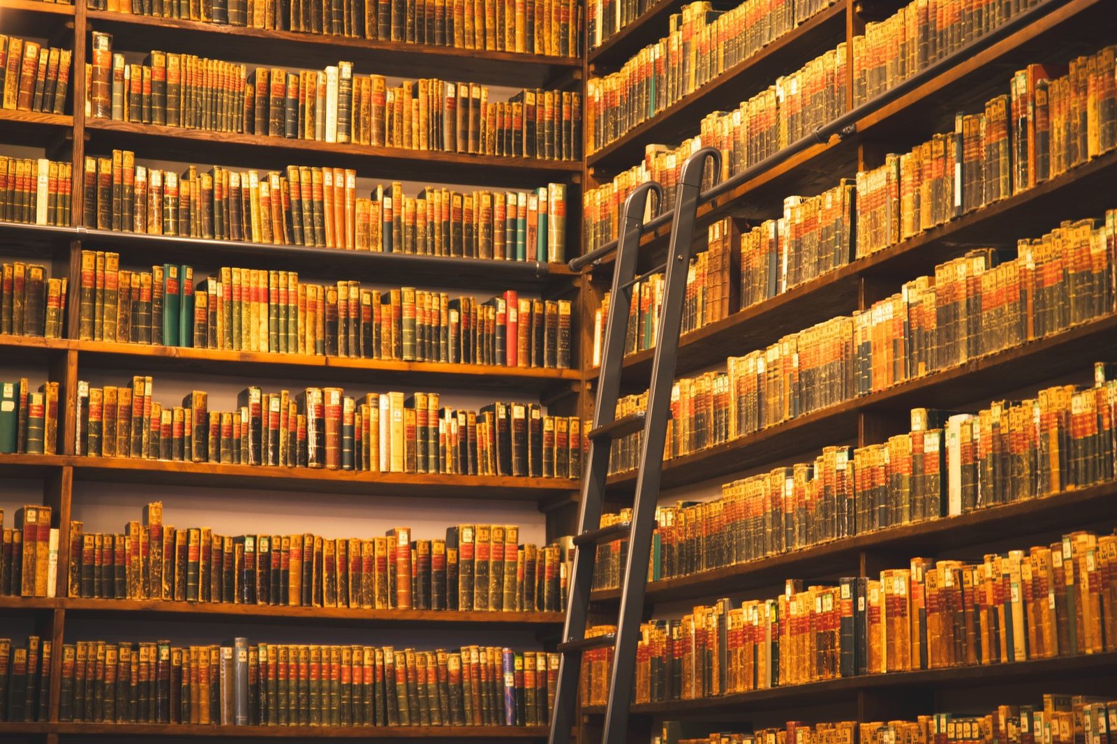 Library shelves of short story collections, the kind the AI-written stories study drew its human fiction from